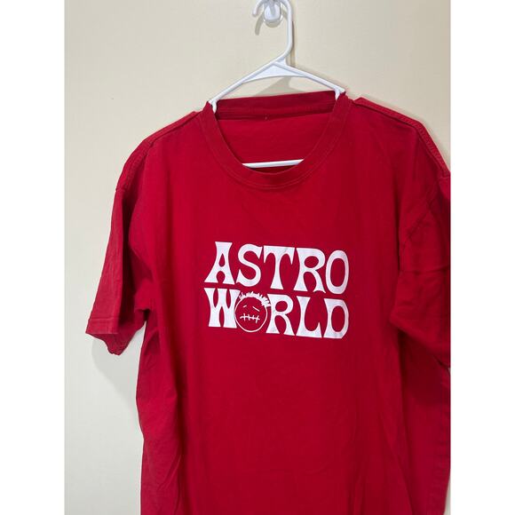 Travis Scott Sz XXL Astro World T-Shirt Red Graphic Tee - Picture 2 of 4